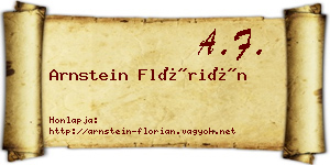 Arnstein Flórián névjegykártya
